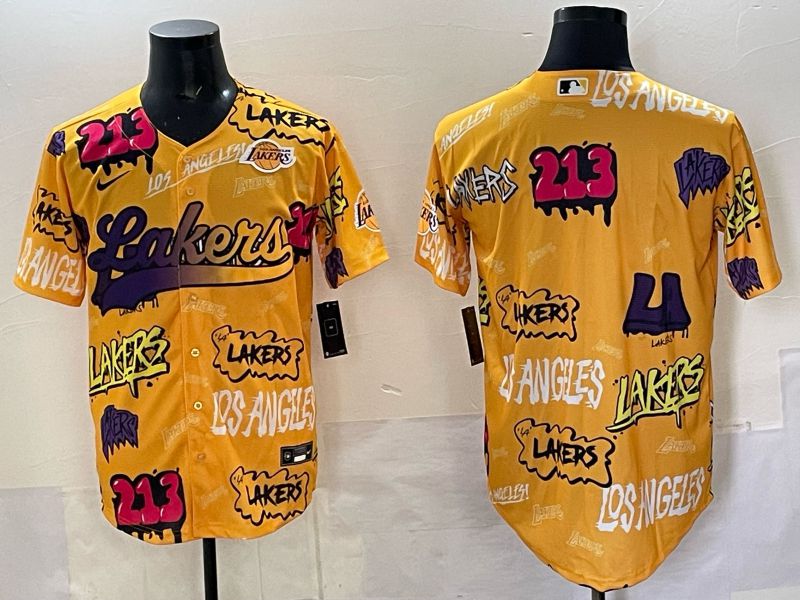 Men 2025 Los Angeles Lakers Blank Yellow NBA Nike jersey 02->->NBA Jersey